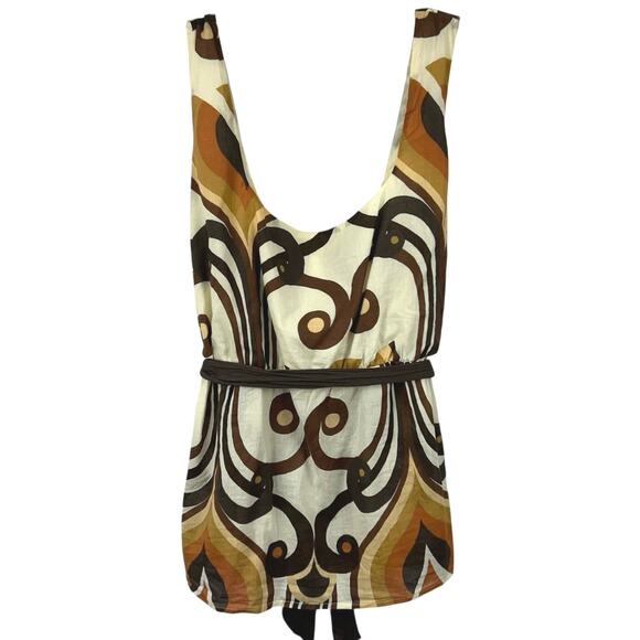 Pink Collection Tops - Pink Collection Retro Cotton Tank Top Boho Y2K Women Sleeveless Brown Size 2X